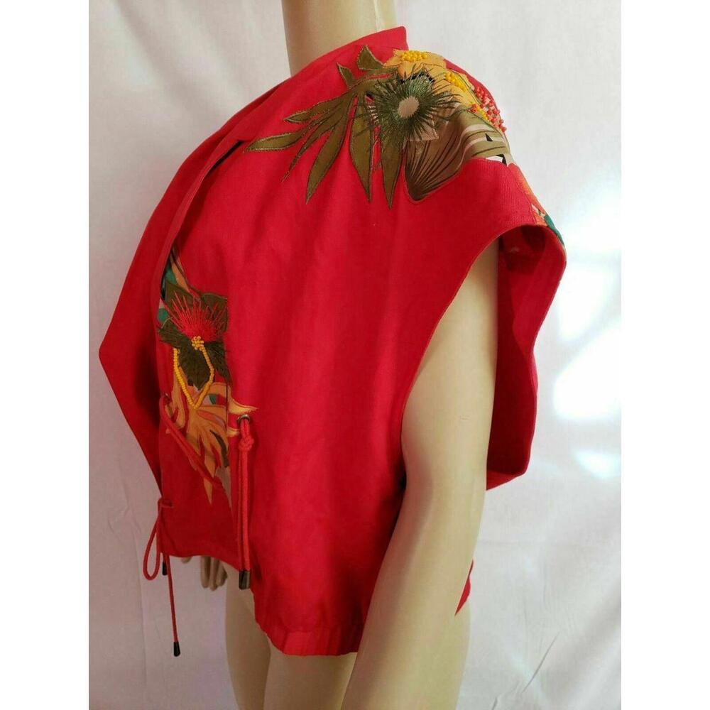 Marc D'Alcy Sleeveless Bolero Art to wear Embellished Vintage women's Top Sz 8 - Picture 4 of 9